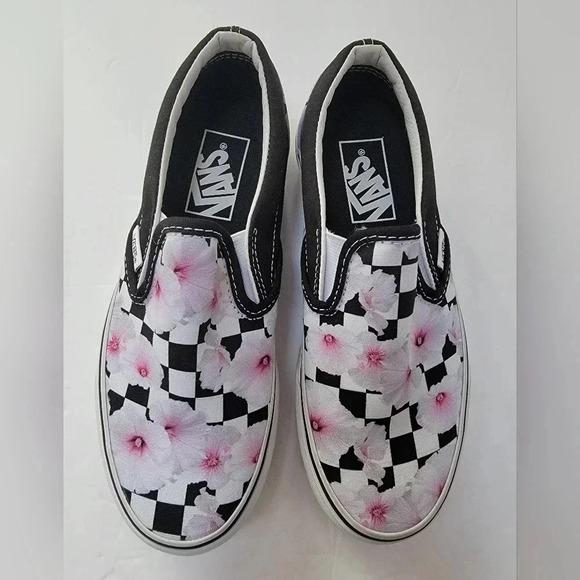 Vans Hibiscus Check Unisex Classic Slip On Shoes Womens 5 Men's 3.5 - Picture 1 of 5